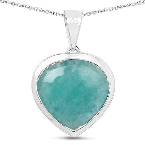 9.79 Carat Genuine Amazonite & Tanzanite .925 Sterling Silver Pendant by Bids.com