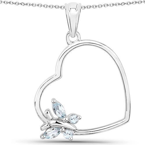 0.25 Carat Genuine Blue Topaz .925 Sterling Silver Pendant by Bids.com
