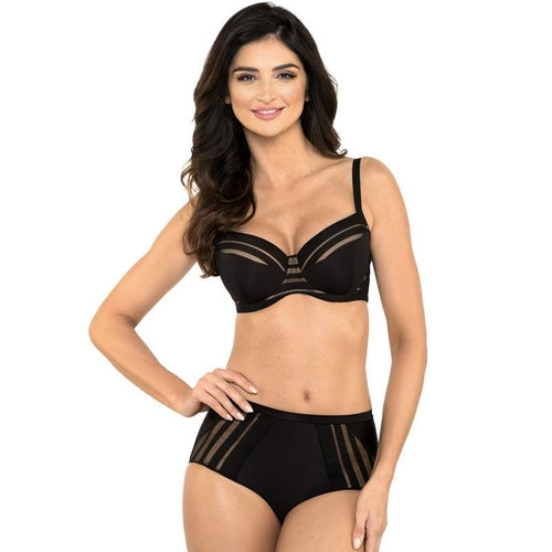 Gorteks Luna Full Figure Padded Striped Bra - Plus Size Underwire Support Bra