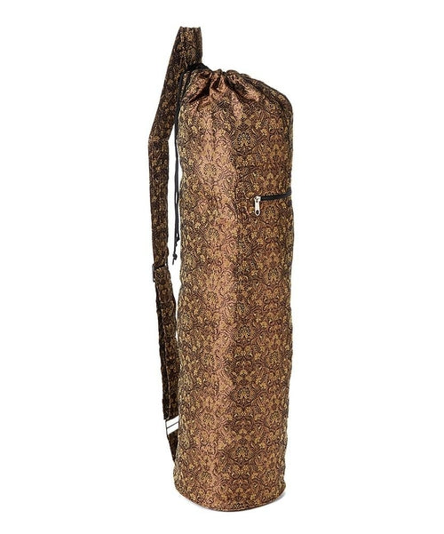 Yoga Mat Bag - OMSutra Saree Fabric Paisley Design with Zippered Pockets