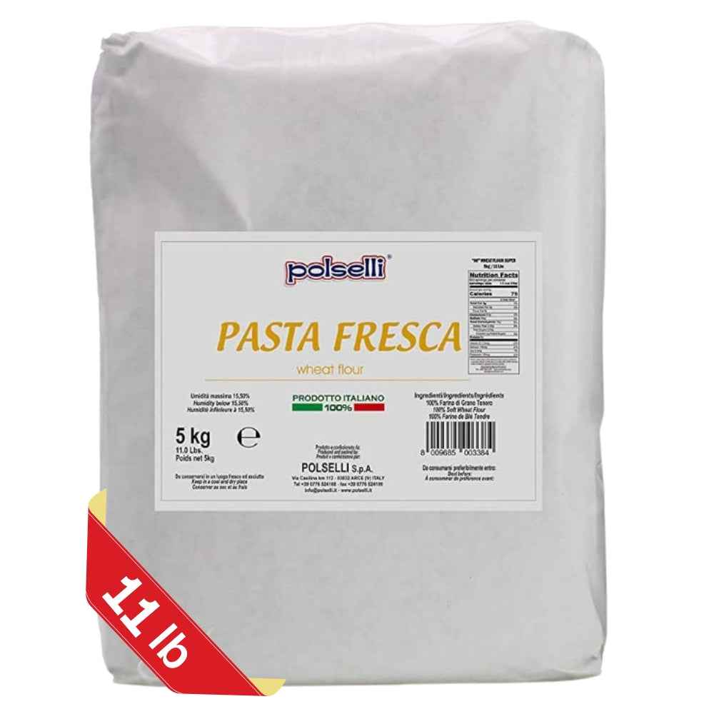 Polselli, Fresh Pasta Flour, Tipo 00, Soft Wheat, 5 kg (11 lb)