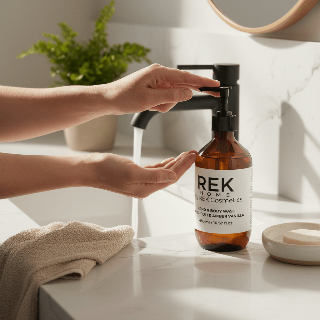 Patchouli & Amber Vanilla Hand & Body Wash by REK Cosmetics