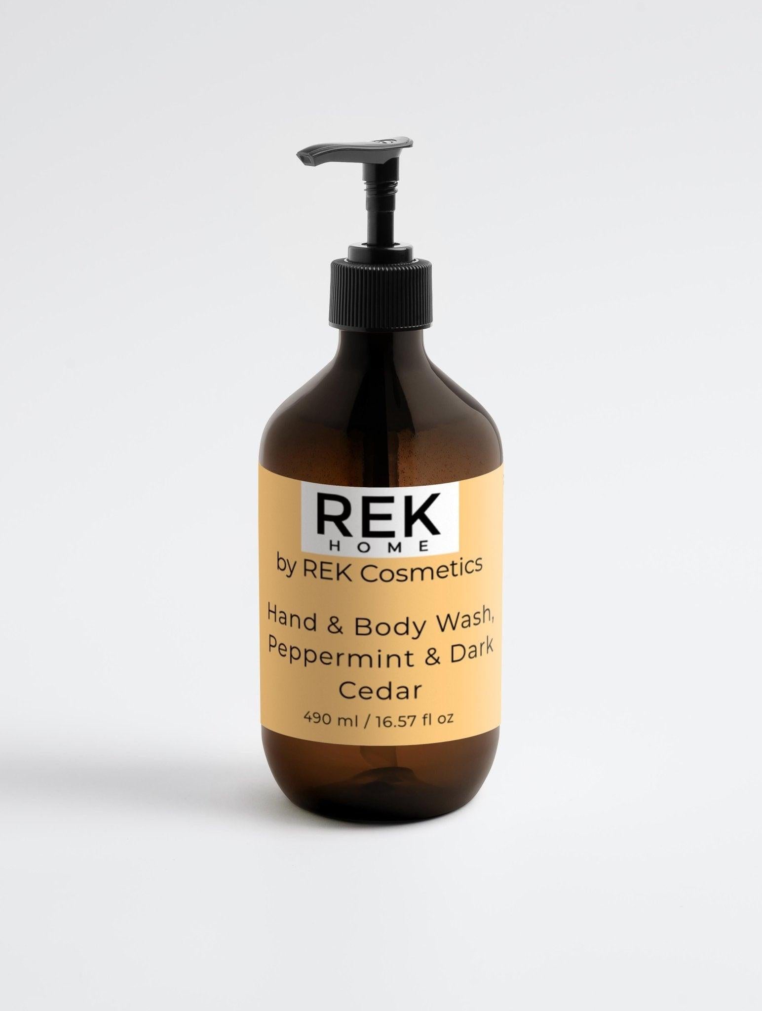 Peppermint Body Wash with Dark Cedar for Hands & Body by REK Cosmetics