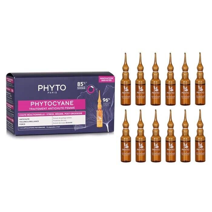 PHYTO PHYTOCYANE Revitalizing Treatment for Reactional Hair Thinning - Women 12 Vials - DestGlow