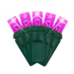LED Mini Lights 5MM Pink Twinkle Green Wire - 6" Spacing