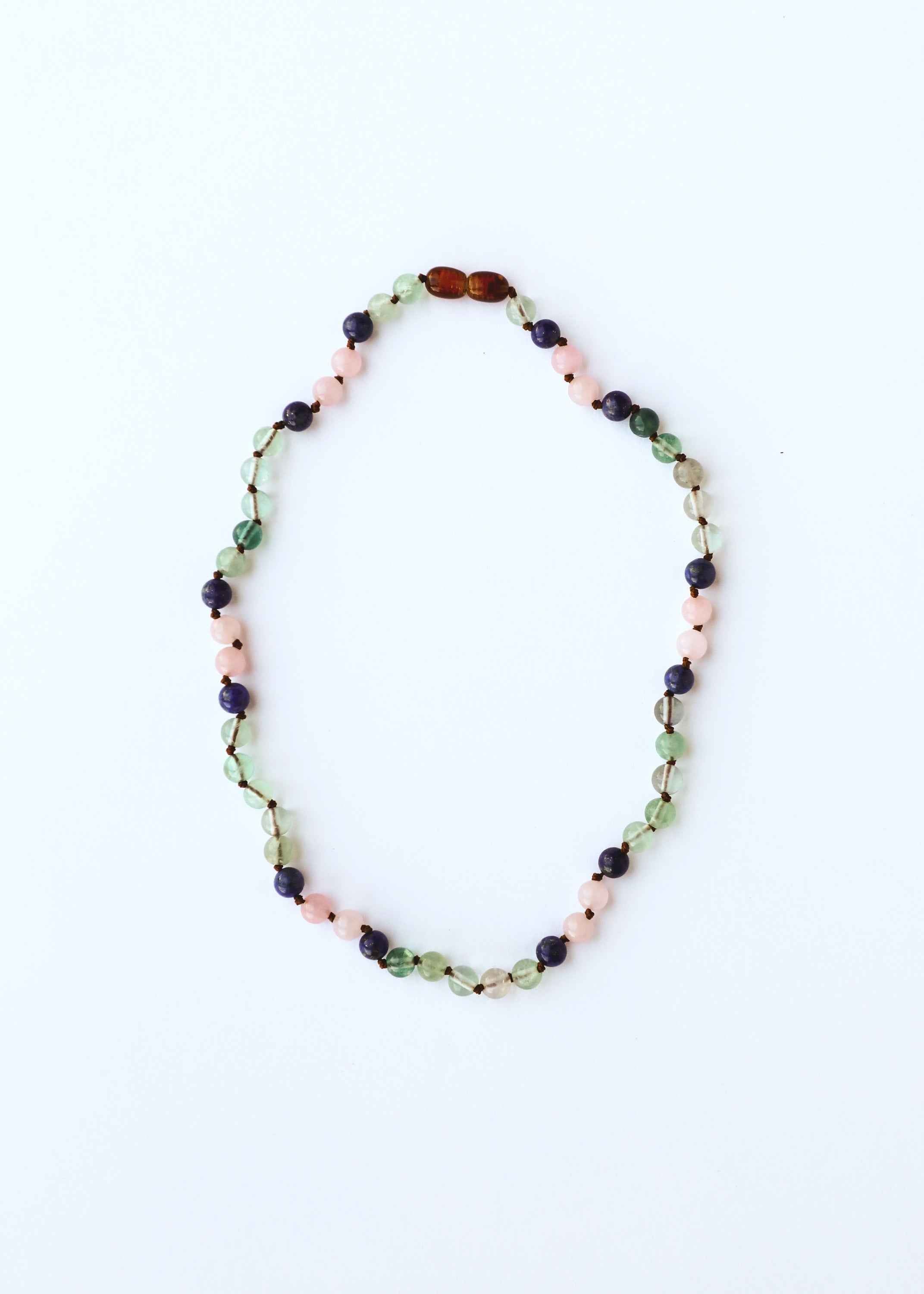 Fluorite + Lapis Lazuli + Rose Quartz || Gemstone Necklace