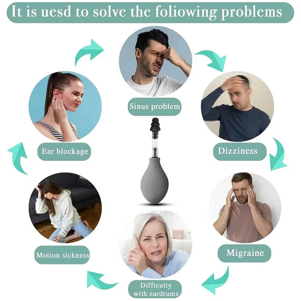EarEase™ Portable Ear Pressure Relief Tool – 3 Interchangeable Tips
