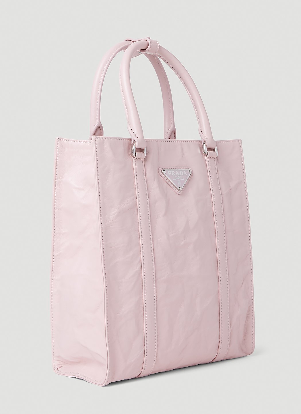 Prada Women Crinkled Leather Tote Bag by Luosophy