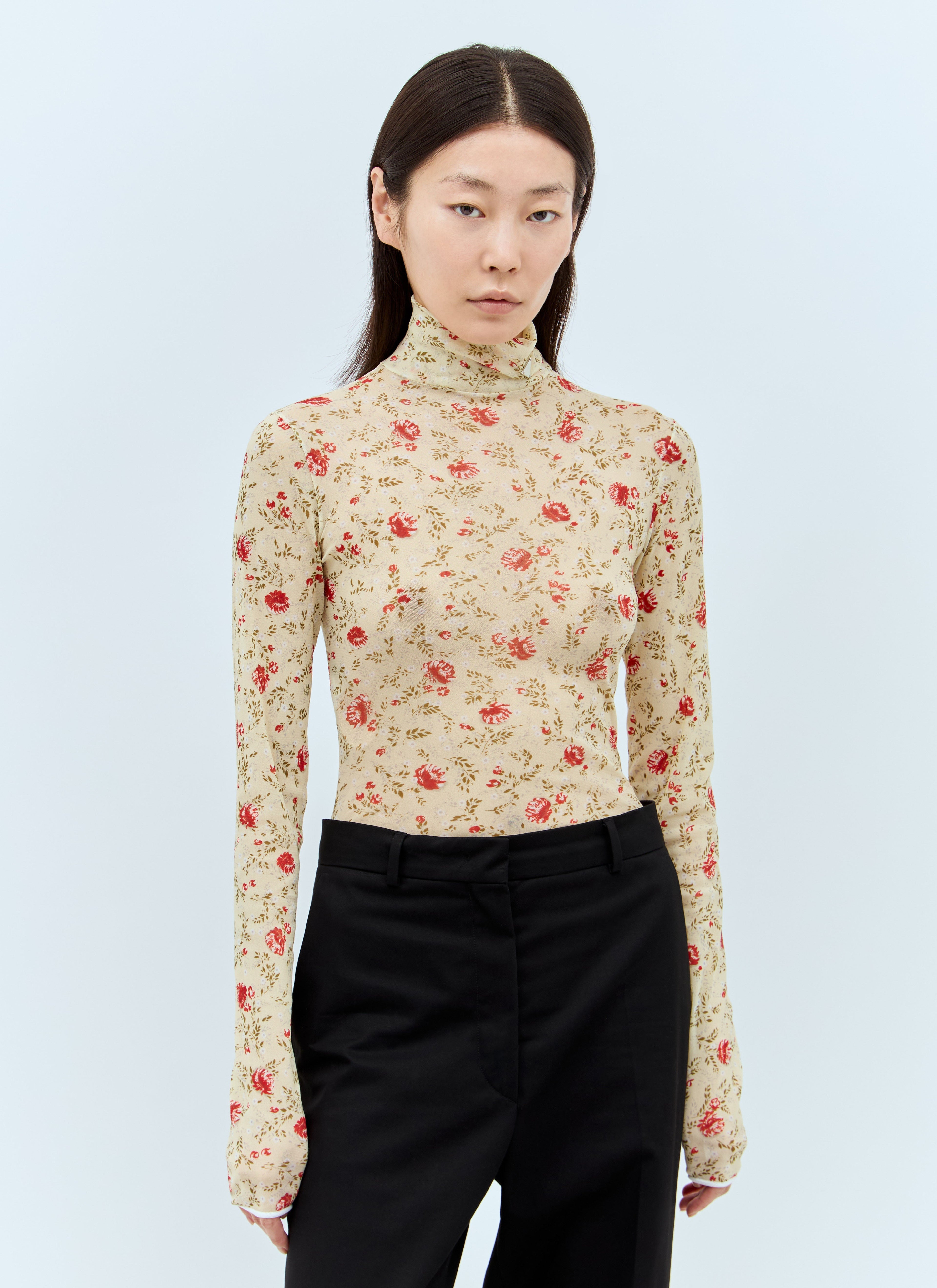 Prada Women Printed Stretch Tulle Bodysuit by Luosophy