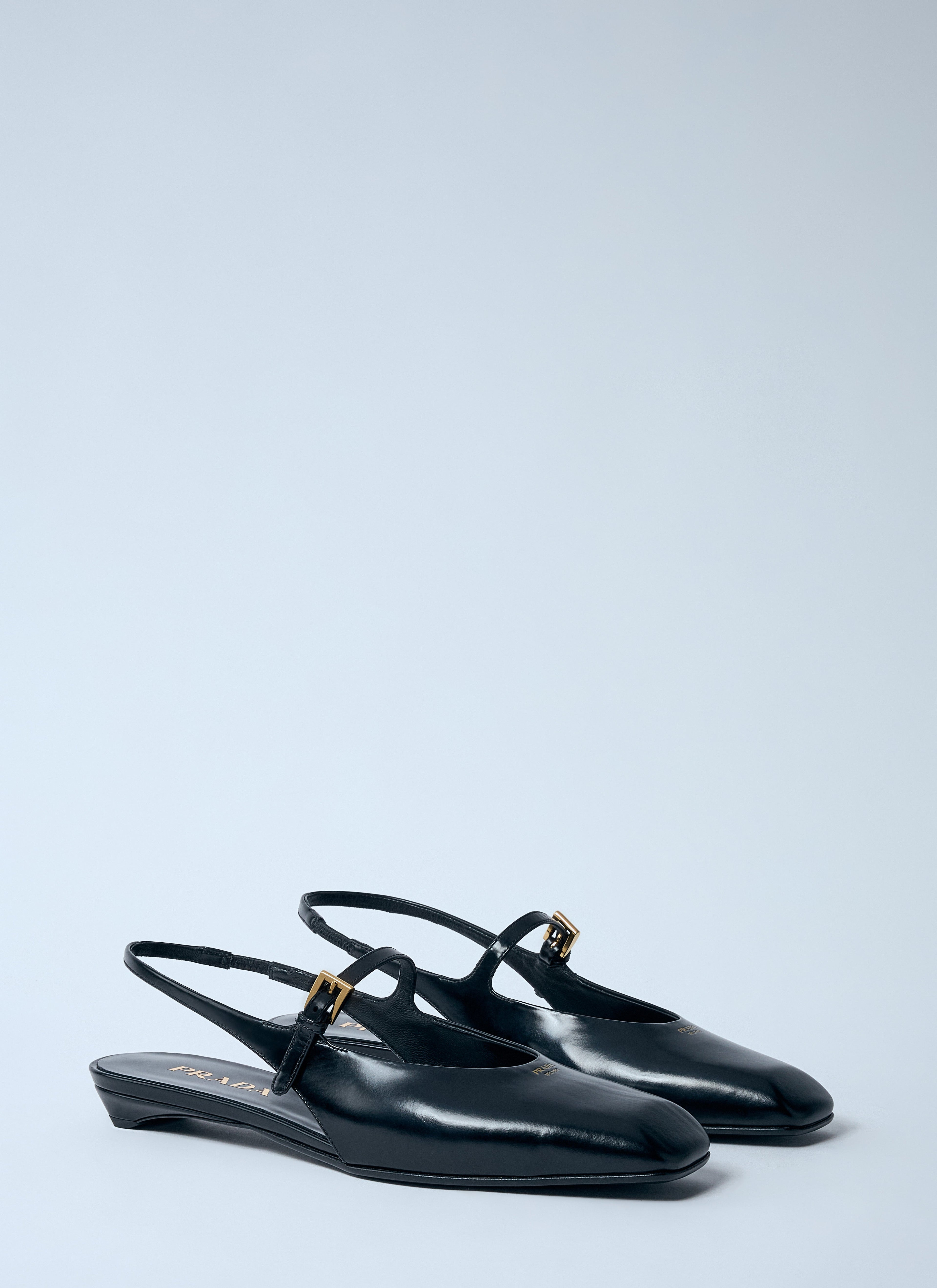 Prada women leather slingback ballerina pumps