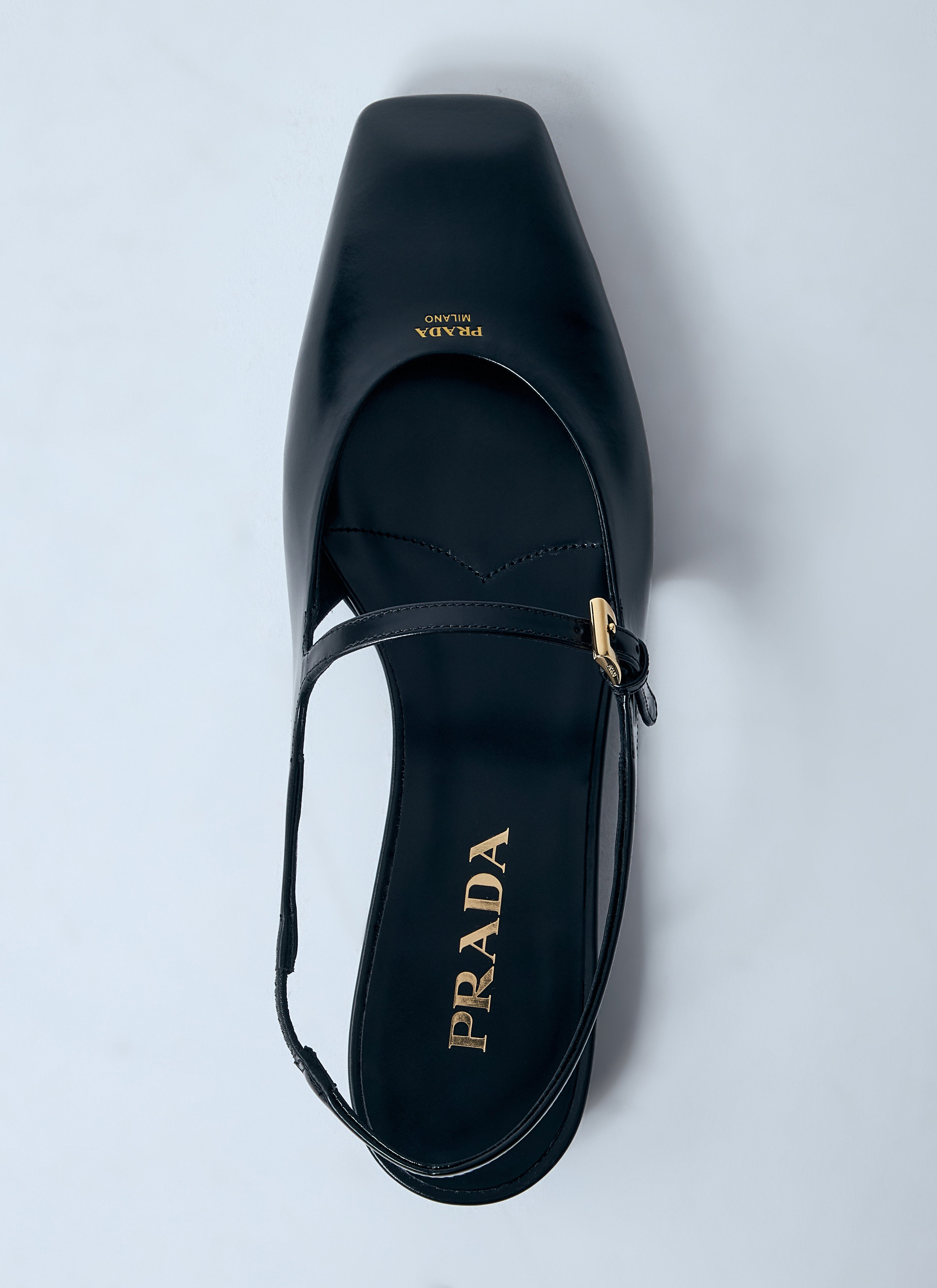 Prada women leather slingback ballerina pumps