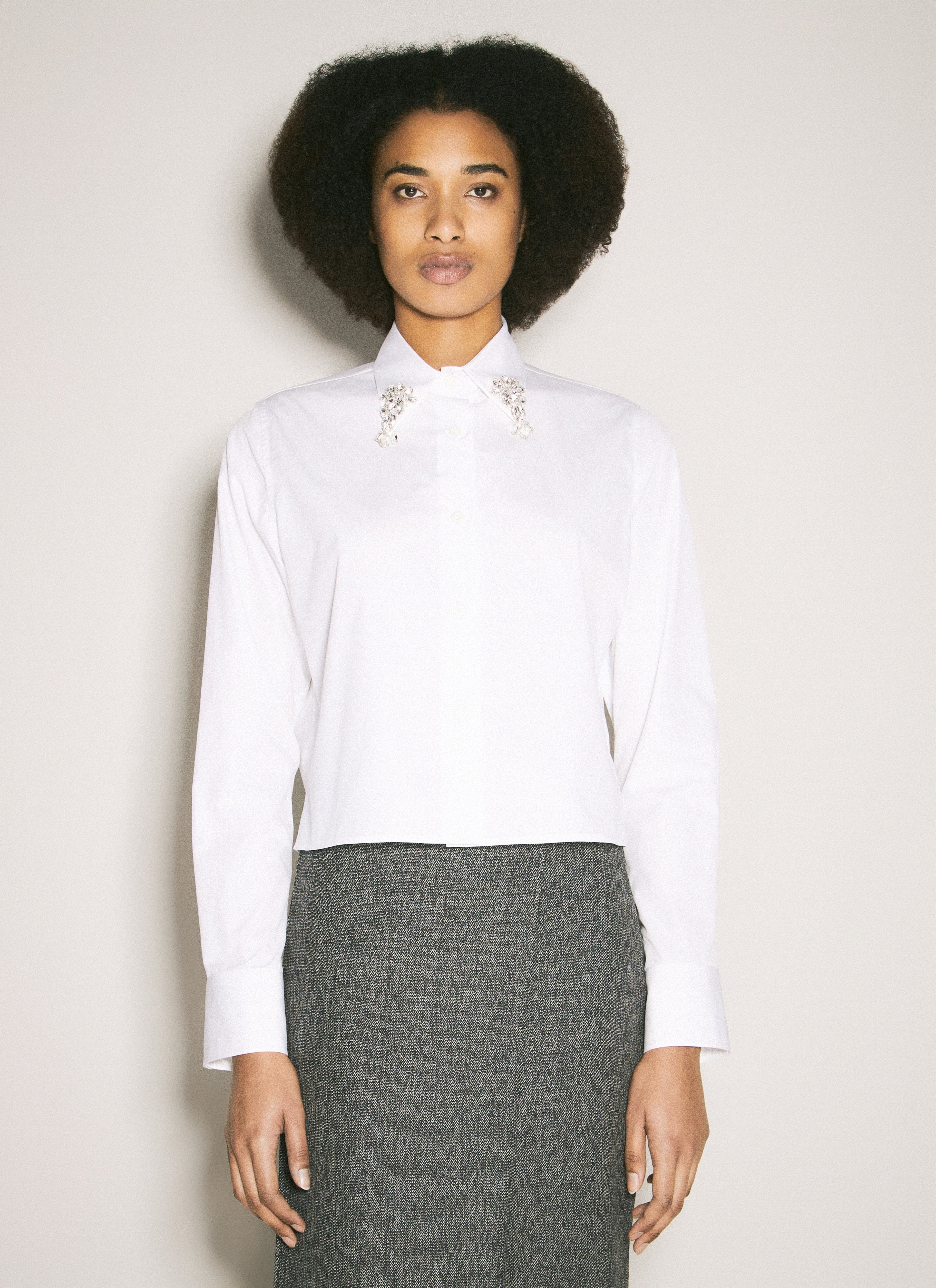 Prada Women Embroidered Poplin Shirt by Luosophy