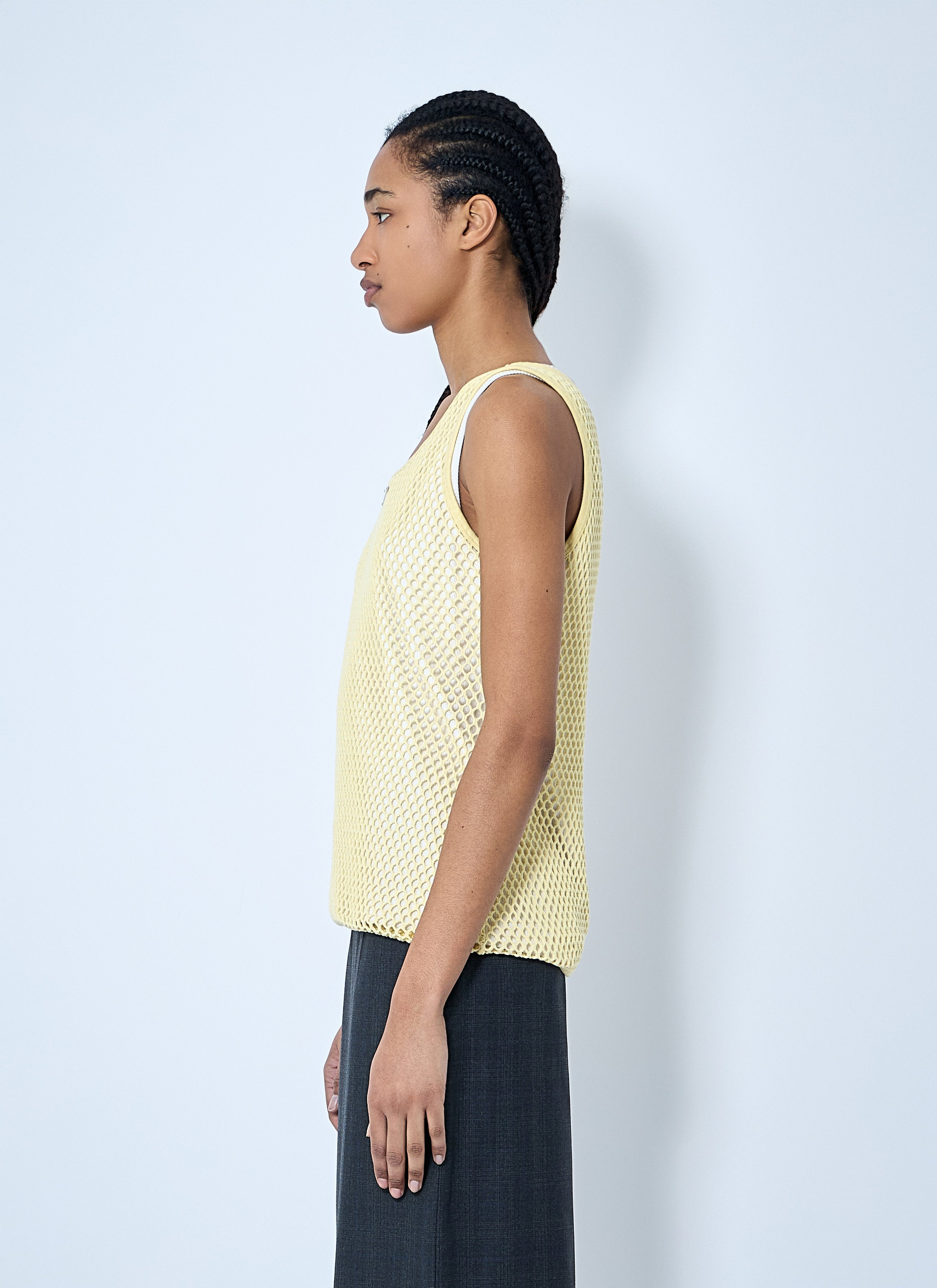 Prada Women Logo Plaque Open- Knit Tank Top by Luosophy
