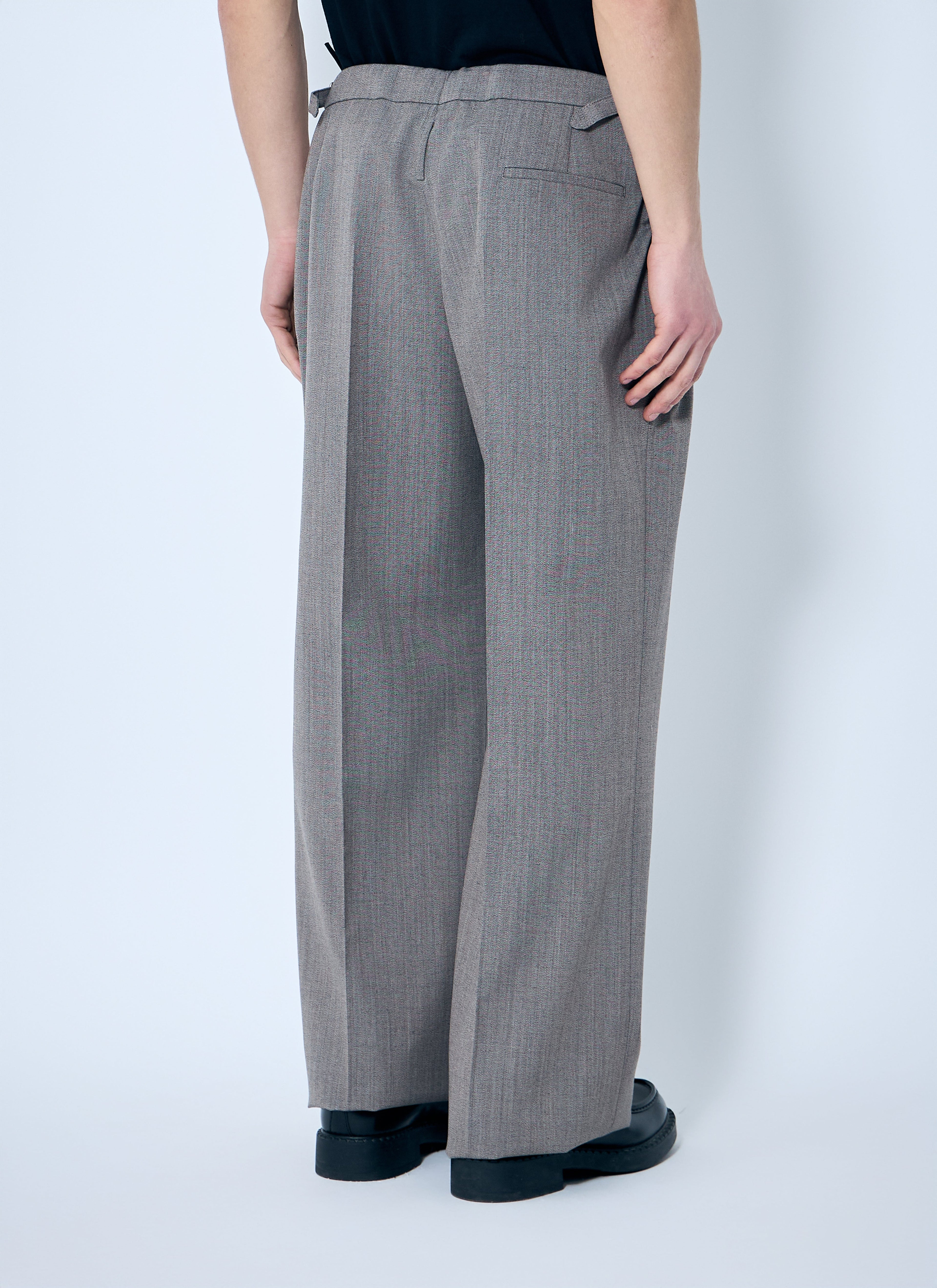 Prada Men Belted Tailored Wool-Blend Pants by Luosophy