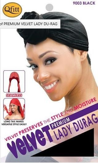 Premium Velvet Lady Du-Rag, Black (9003)
