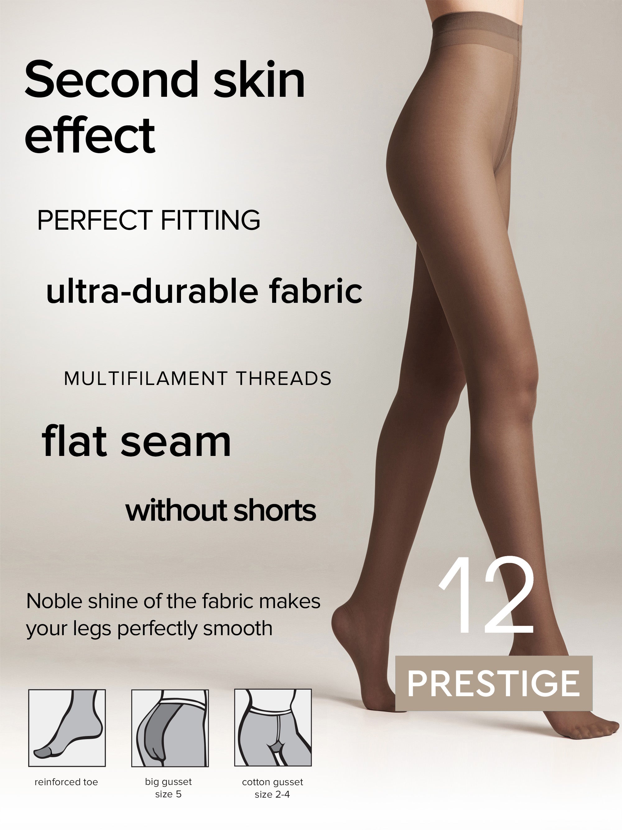 Tights Conte Prestige 12 Den - Sheer to Waist Noble Shine by TheRanok.com