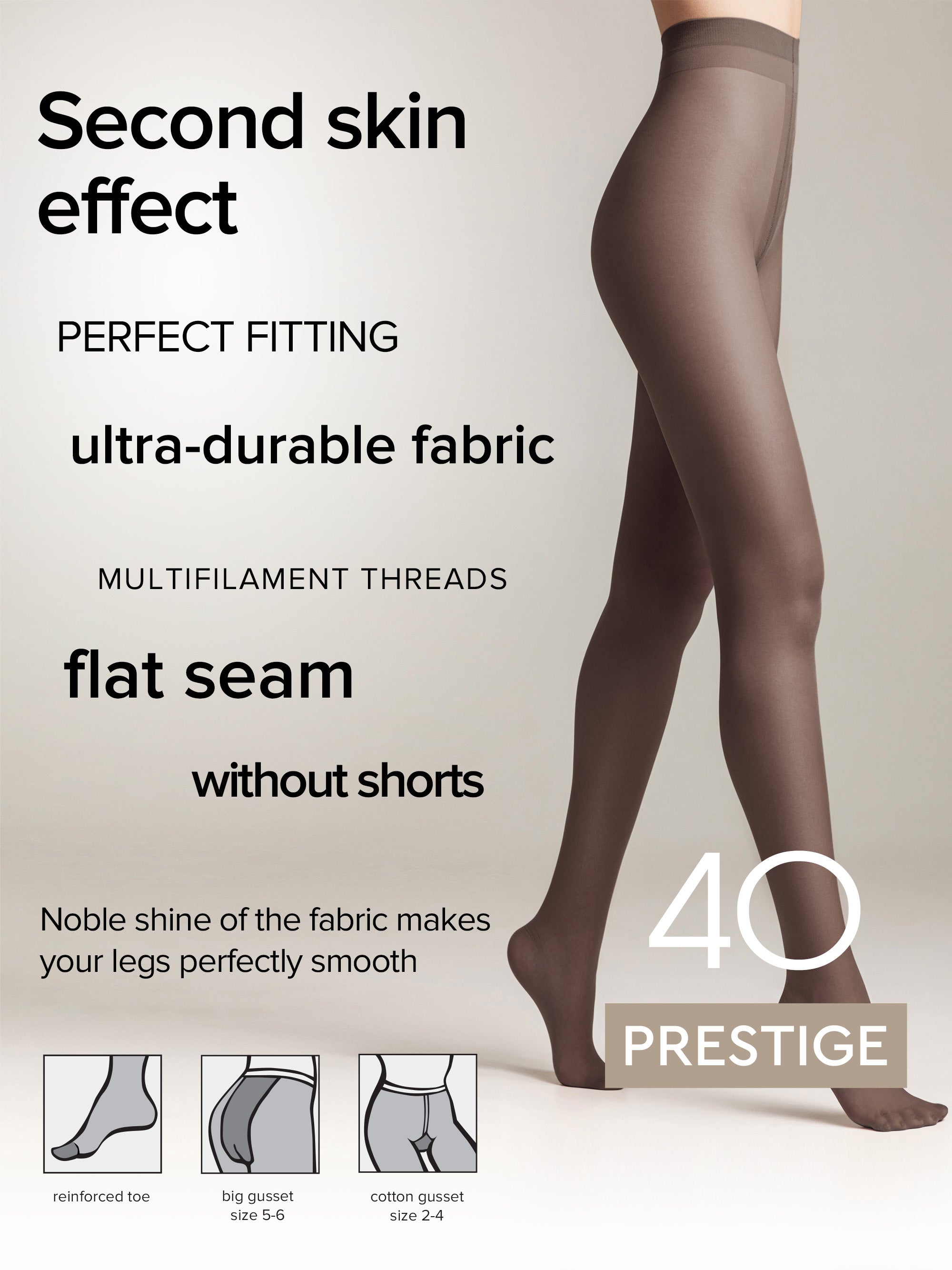 Tights Conte Prestige 40 Den - Sheer to Waist Noble Shine by TheRanok.com