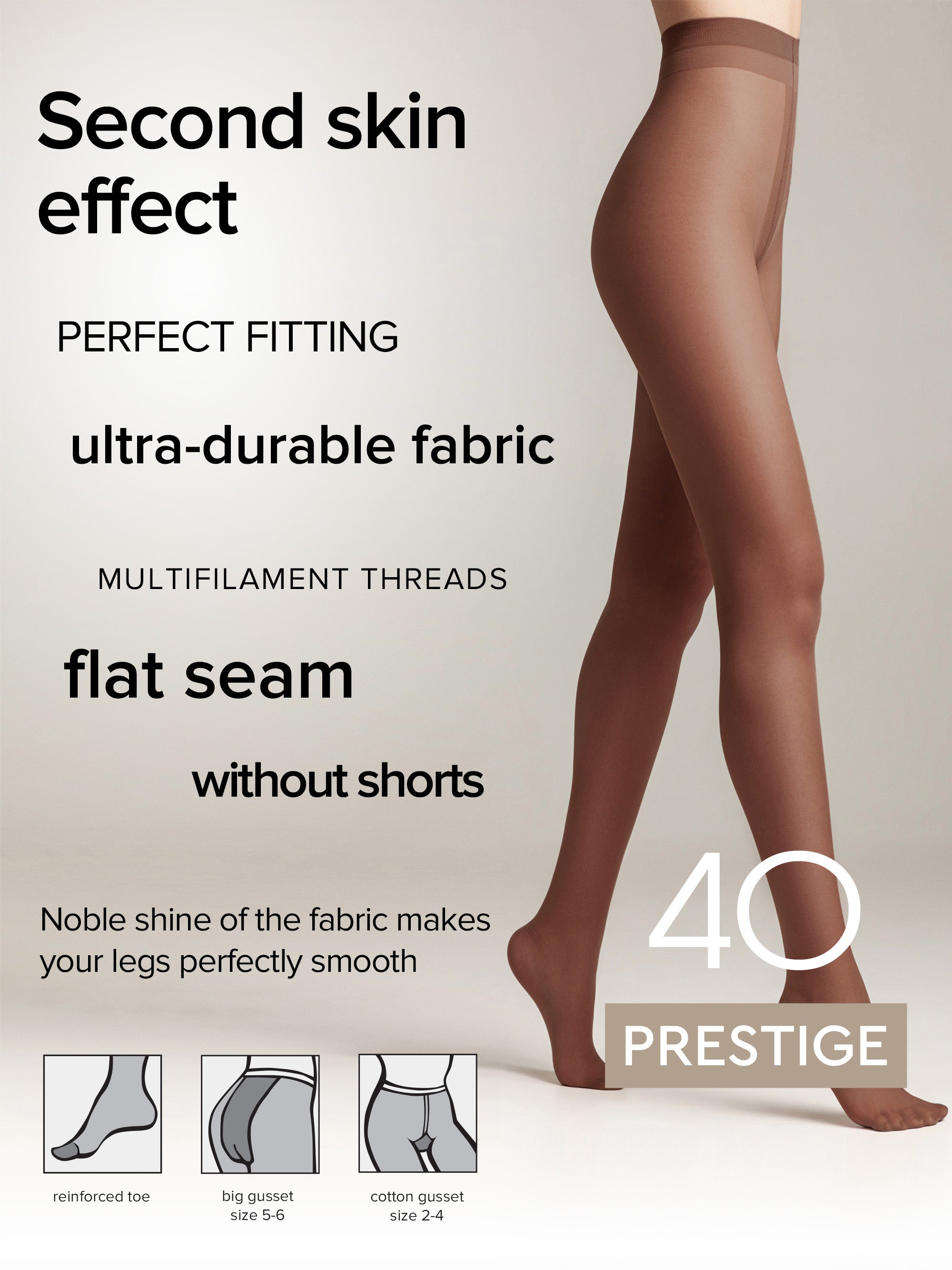 Tights Conte Prestige 40 Den - Sheer to Waist Noble Shine by TheRanok.com