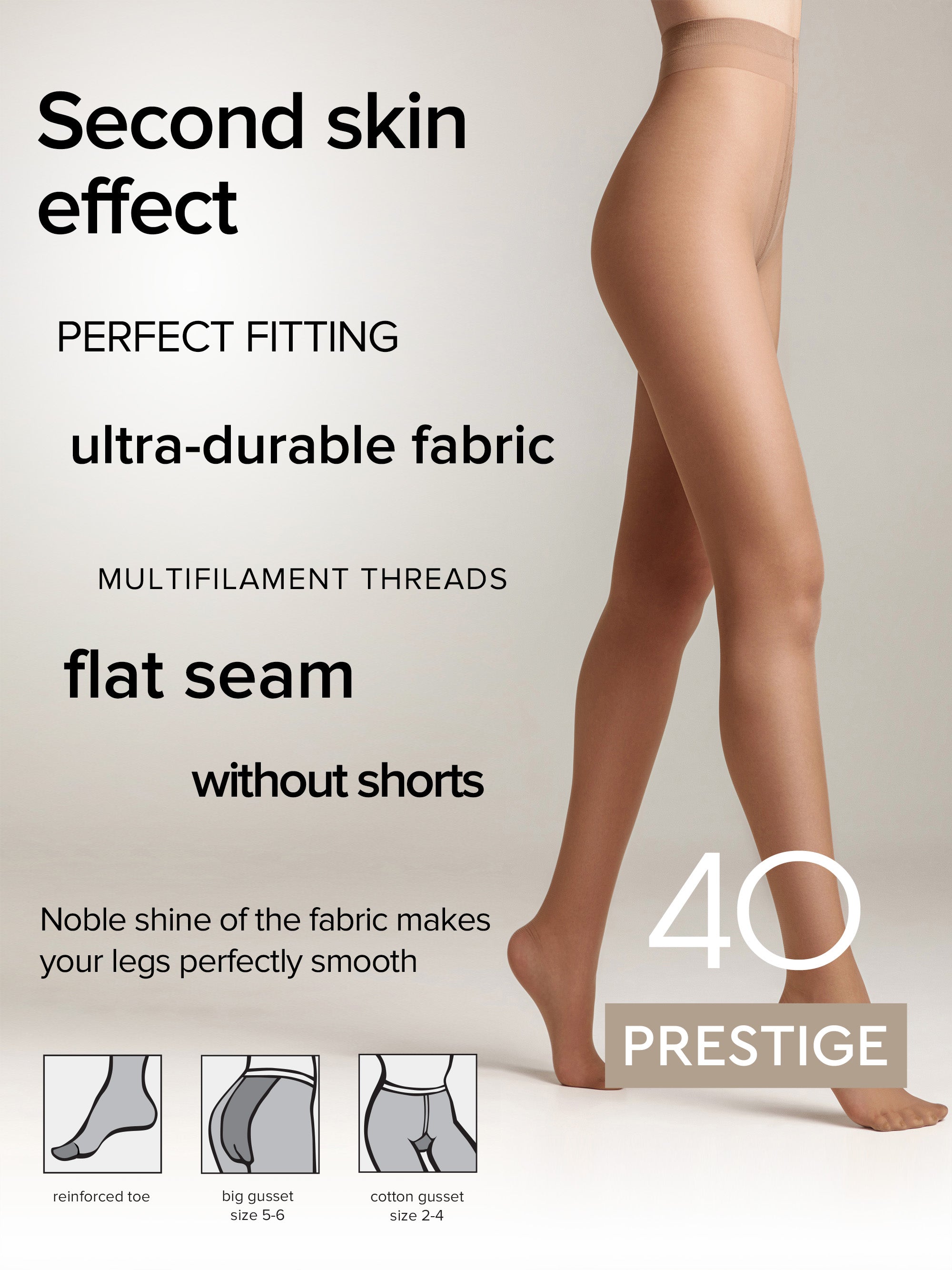 Tights Conte Prestige 40 Den - Sheer to Waist Noble Shine by TheRanok.com