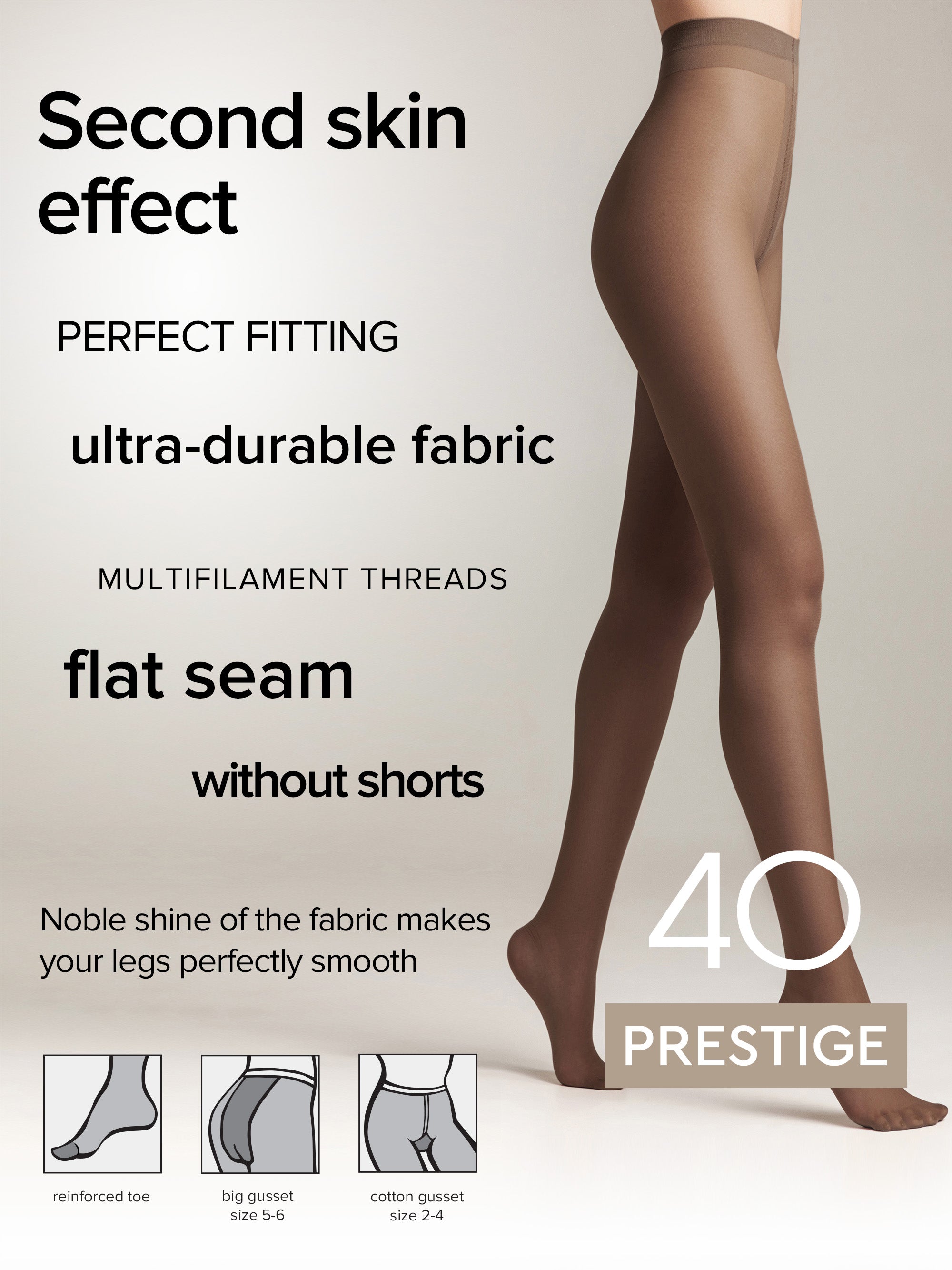 Tights Conte Prestige 40 Den - Sheer to Waist Noble Shine by TheRanok.com