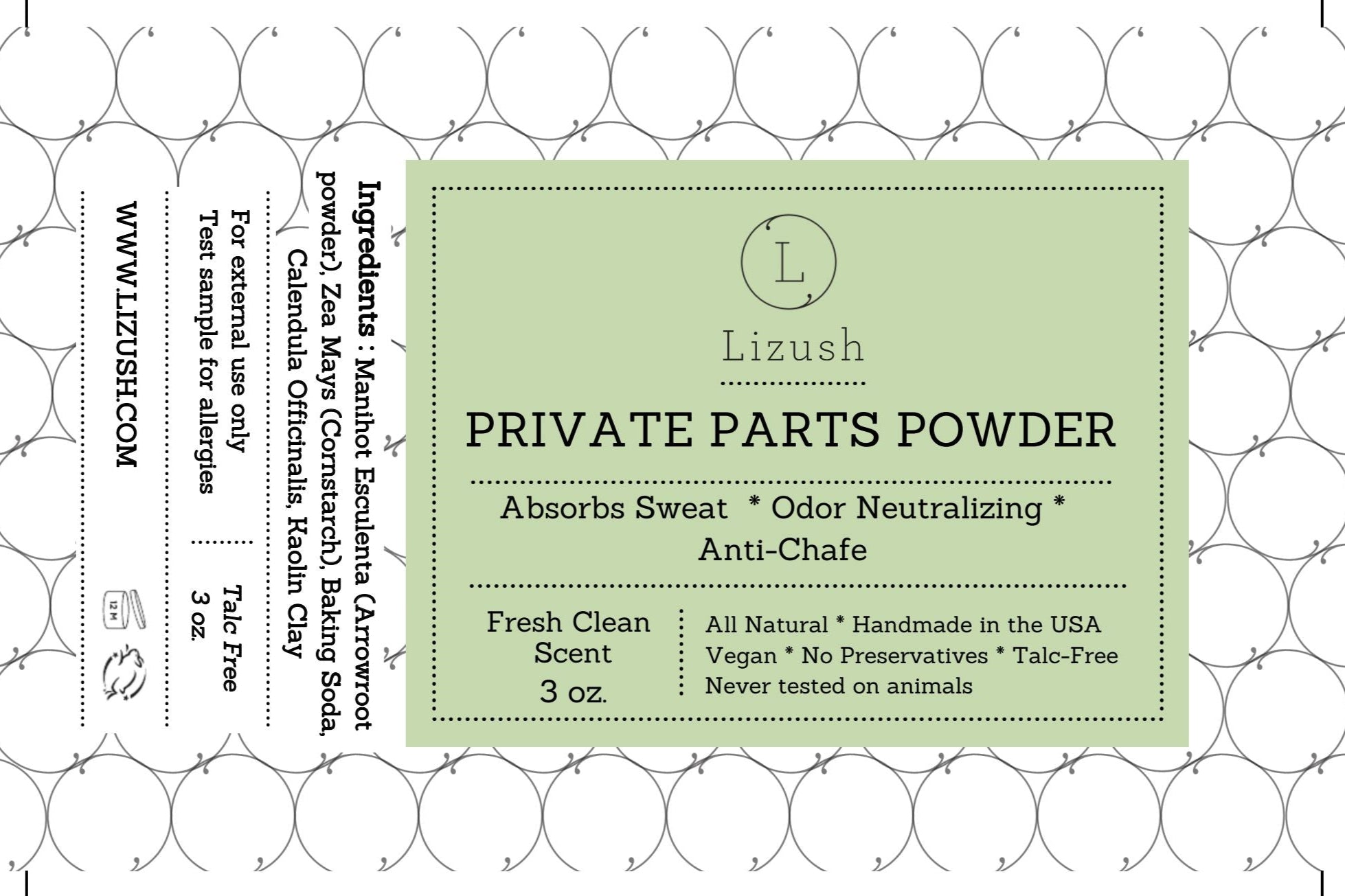 Natural Private Parts Powder - for men and women by Lizush