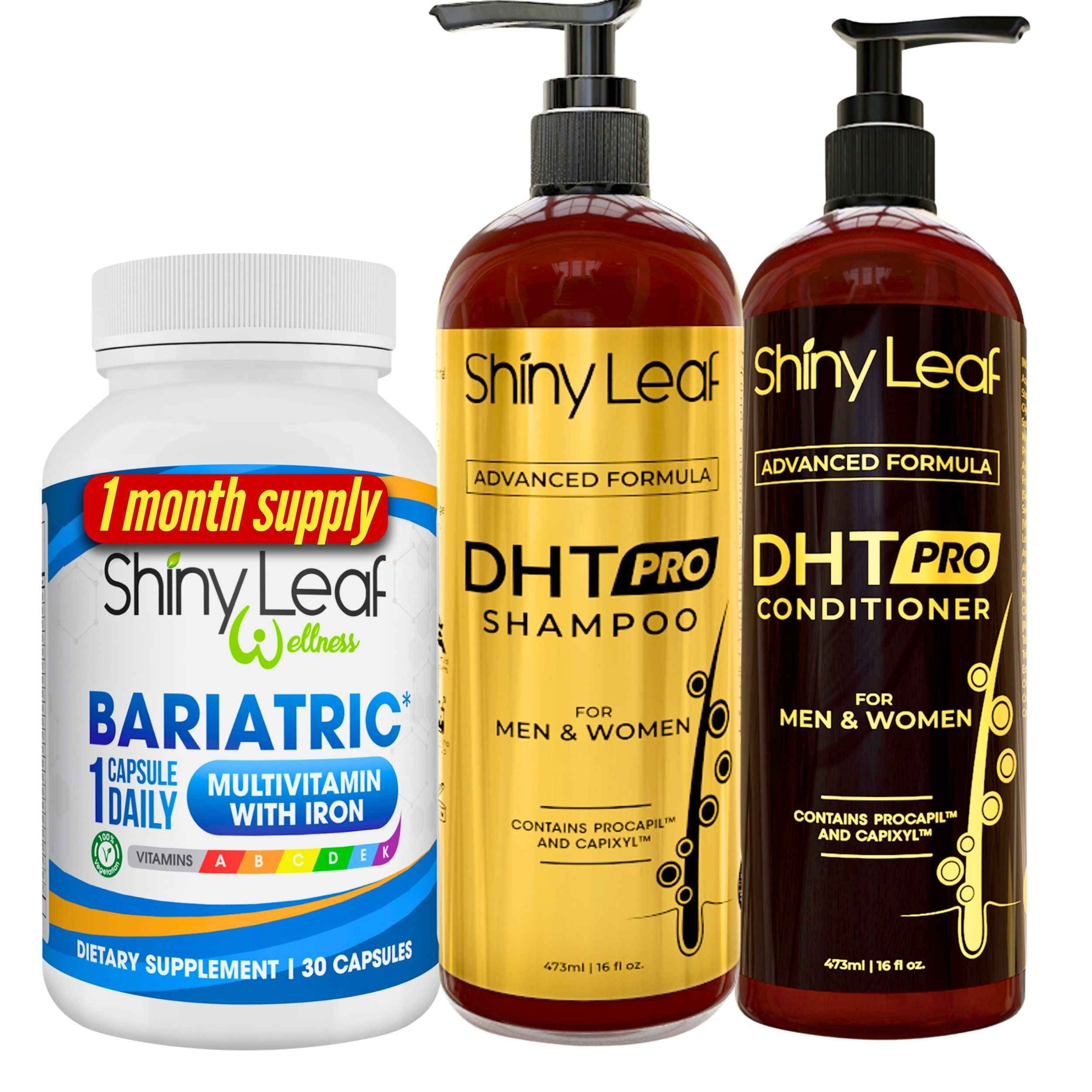 Bariatric Multivitamin with Iron With DHT Pro Shampoo and Conditioner Hair Care Bundle