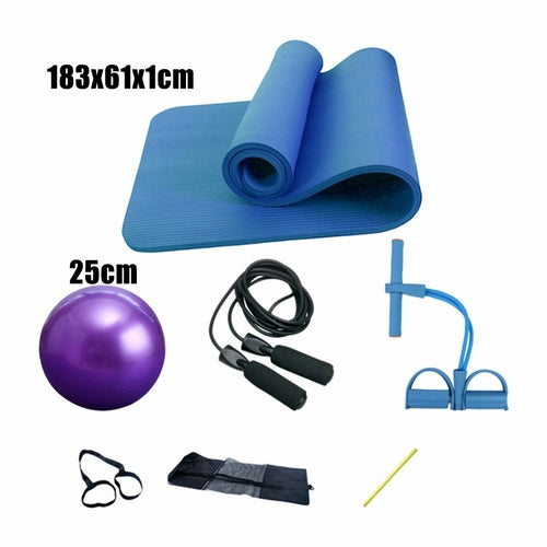 5-Piece Deluxe Yoga Fitness Set - Complete Home Gym Exercise Kit with Mat, Ball & Resistance Bands