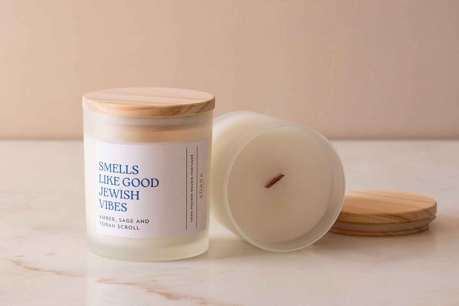 Smells Like Good Jewish Vibes - Amber, Sage & Torah Scroll Scented Candle