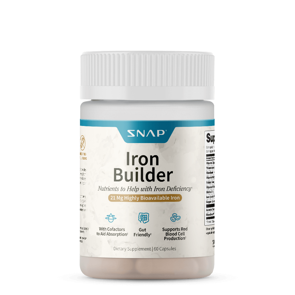 Iron Builder with Vitamins B & C Absorption Boosters by Snap Supplements