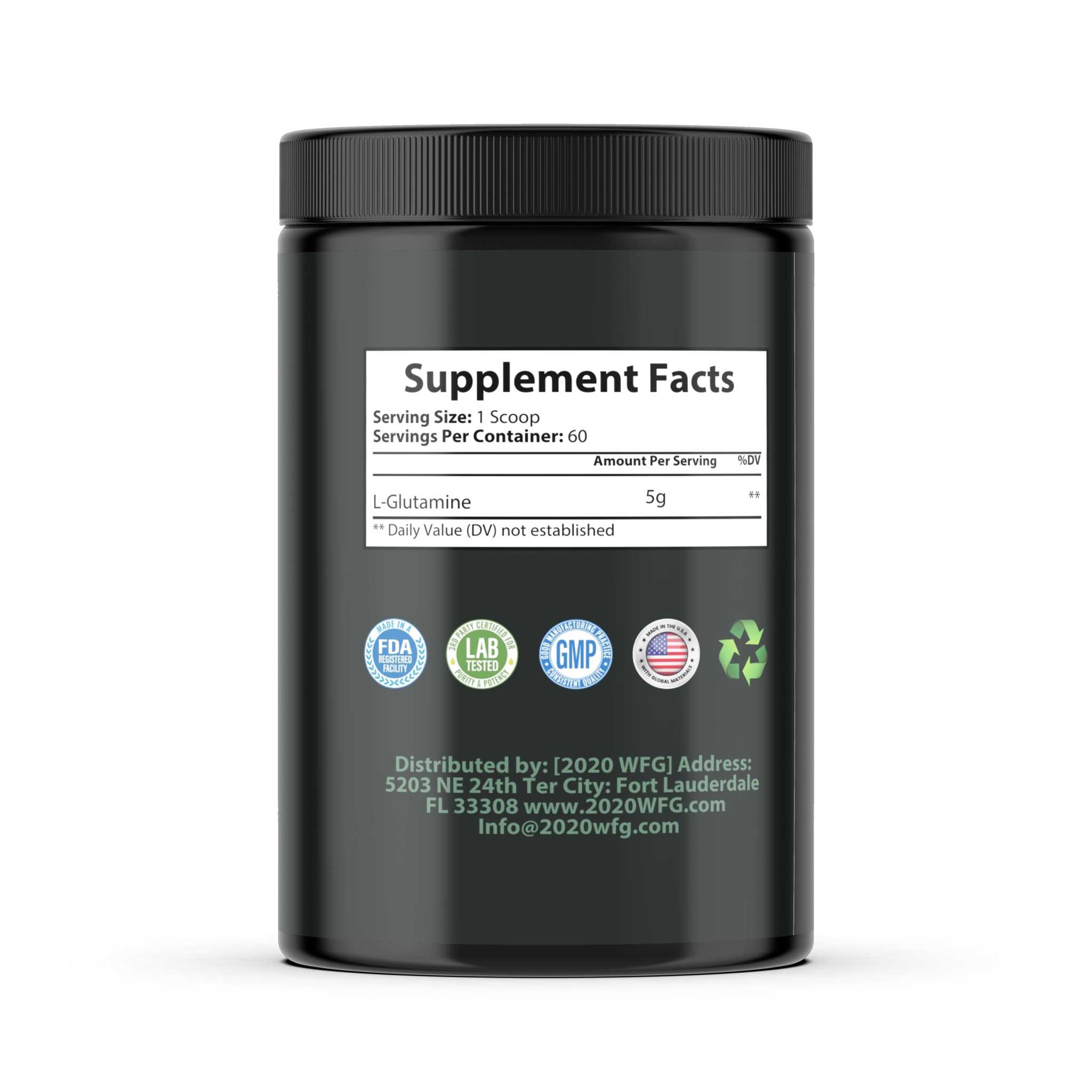 HGH-X2: Elite Muscle Recovery Formula (Pharma-Grade L-Glutamine Powder – 60 Servings)