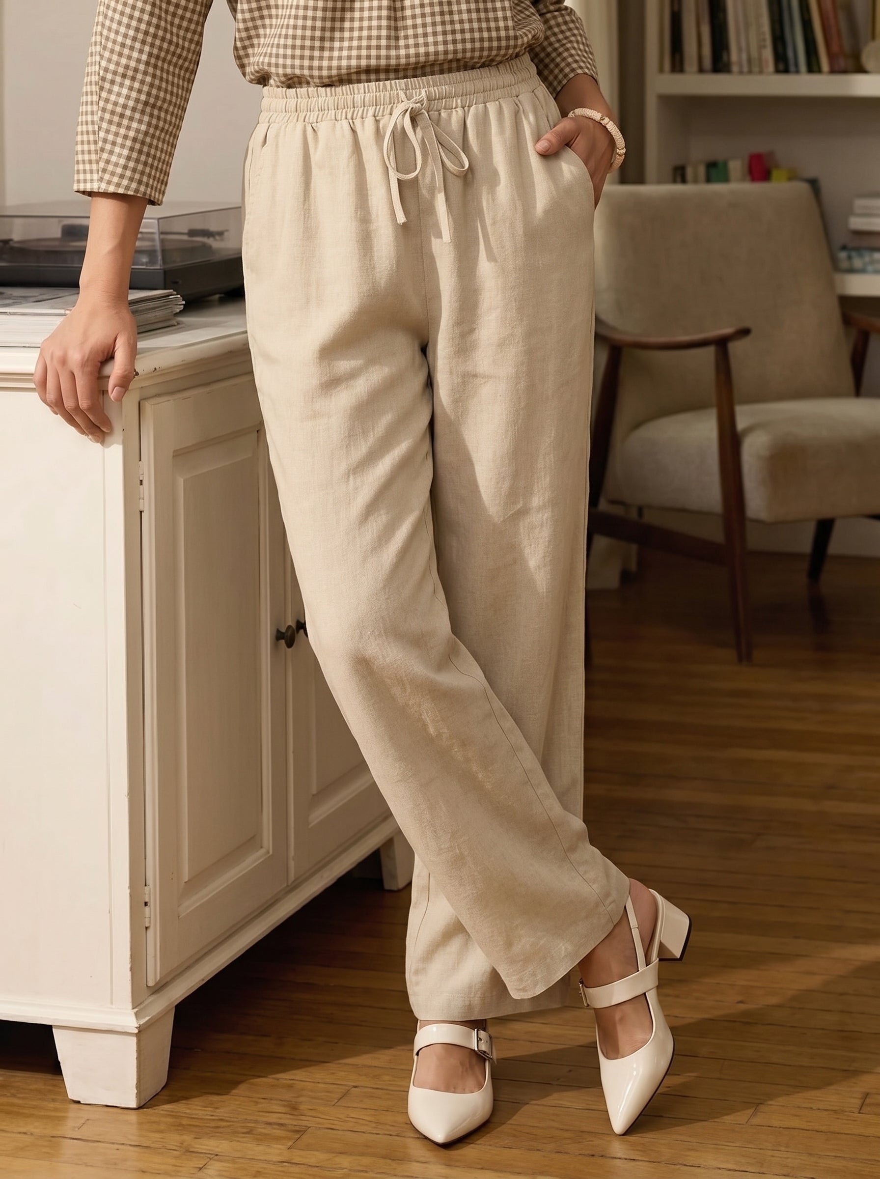 100% Linen Classic Pants LYON DestGlow