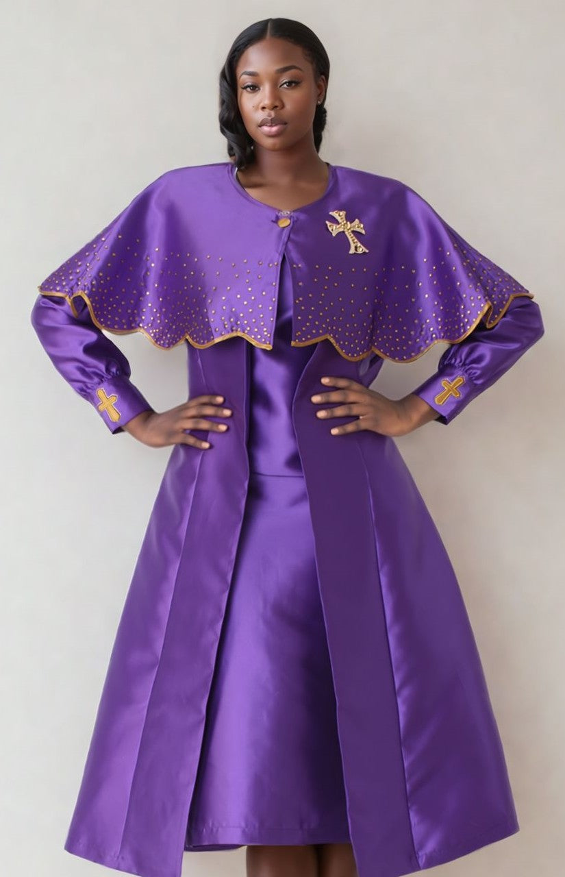 3-Piece Church Robe with Detachable Cape – 4866 by Tally Taylor