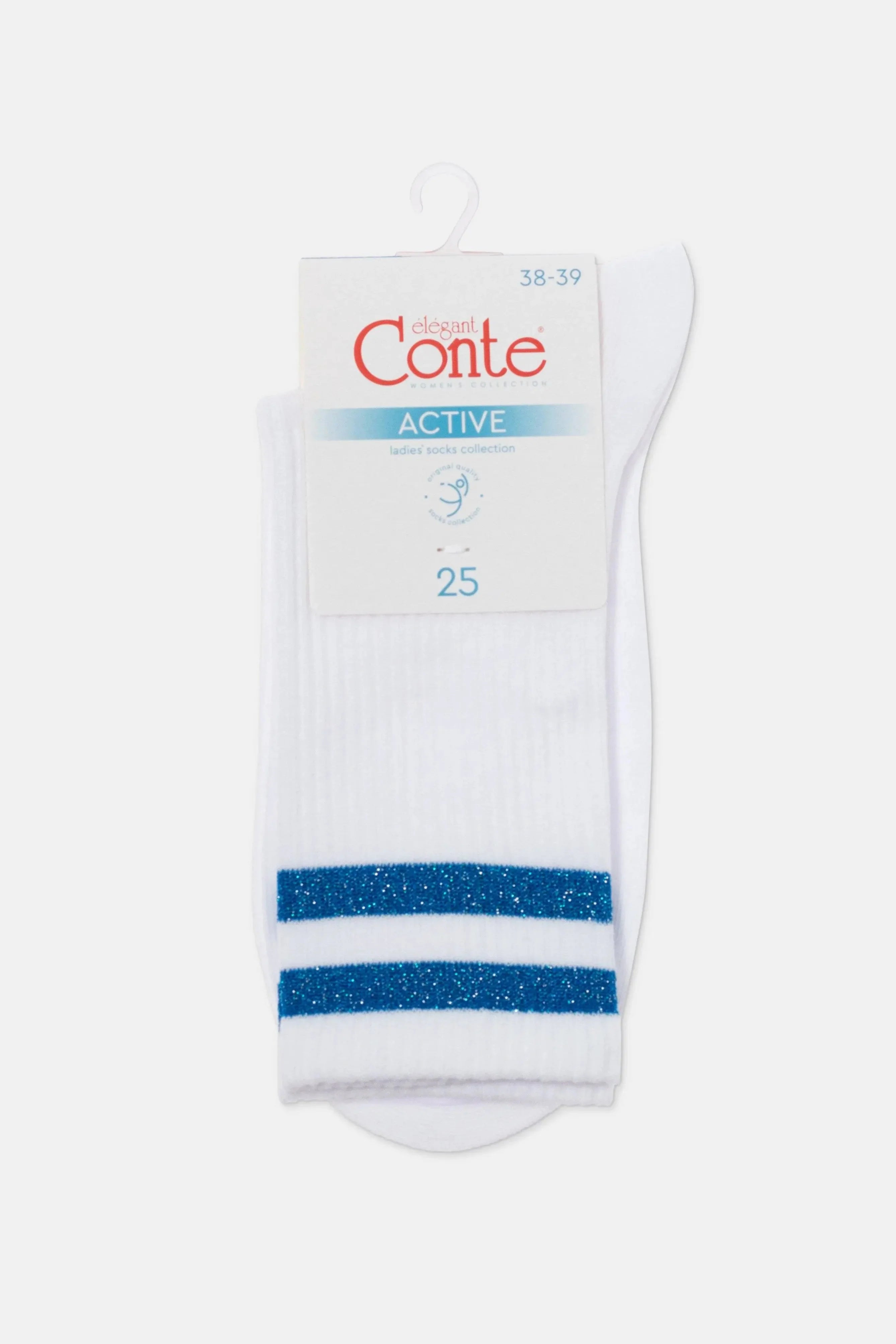 Conte Cotton Long Socks Active 157 - Lurex Stripes - DestGlow