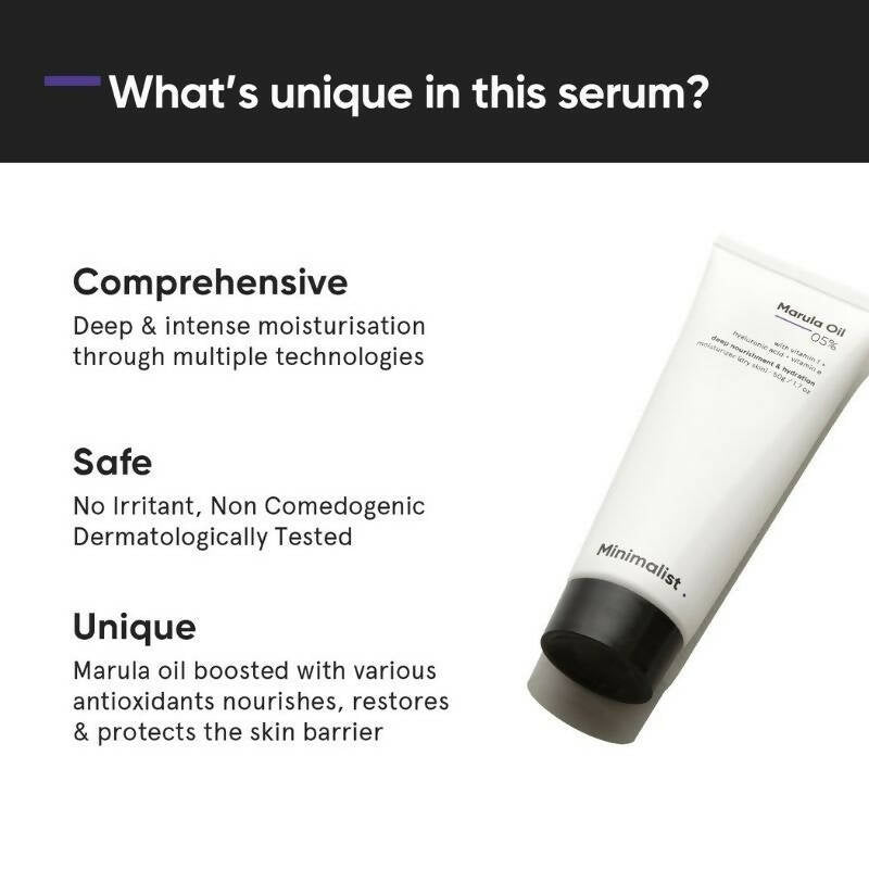 Minimalist 5% Marula Oil Moisturizer With Hyaluronic Acid & Vitamin F & E by Dista