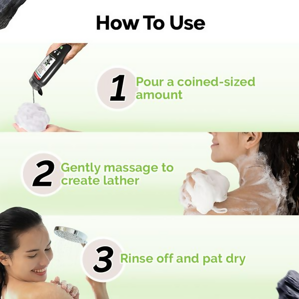 Mamaearth Charcoal Moisturizing Body Wash with Activated Charcoal & Energizing Mint for Skin