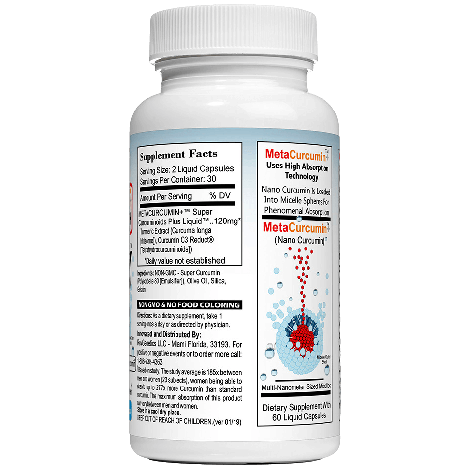 MetaCurcumin 277x: 10x SIRT6 Boost, No Pepper by RevGenetics