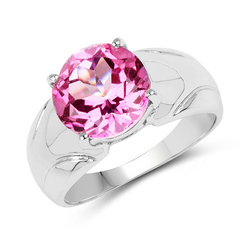 4.55 Carat Genuine Pink Topaz .925 Sterling Silver Ring by Bids.com