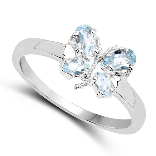 0.68 Carat Genuine Blue Topaz .925 Sterling Silver Ring DestGlow