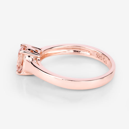 0.70 Carat Genuine Morganite .925 Sterling Silver Ring by Bids.com