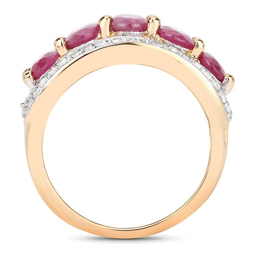 1.74 Carat Genuine Ruby and White Diamond .925 Sterling Silver Ring by Bids.com