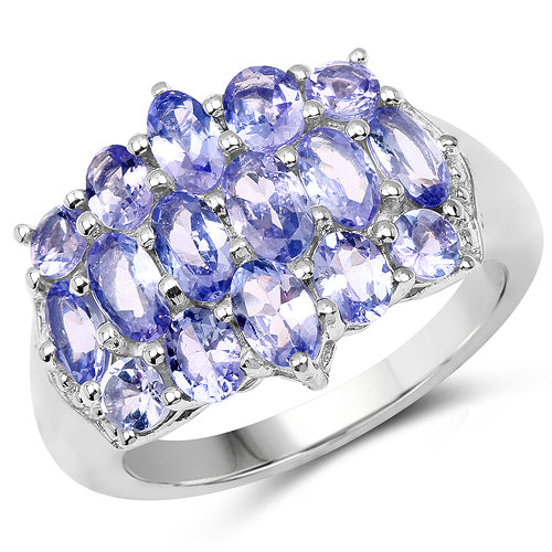 3.08 Carat Genuine Tanzanite .925 Sterling Silver Ring by Bids.com