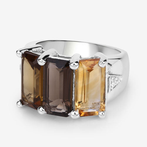 8.17 Carat Genuine Multi Stones .925 Sterling Silver Ring by Bids.com