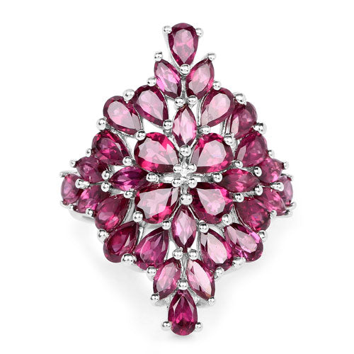 7.52 Carat Genuine Rhodolite .925 Sterling Silver Ring by Bids.com