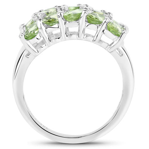 3.45 Carat Genuine Peridot .925 Sterling Silver Ring by Bids.com
