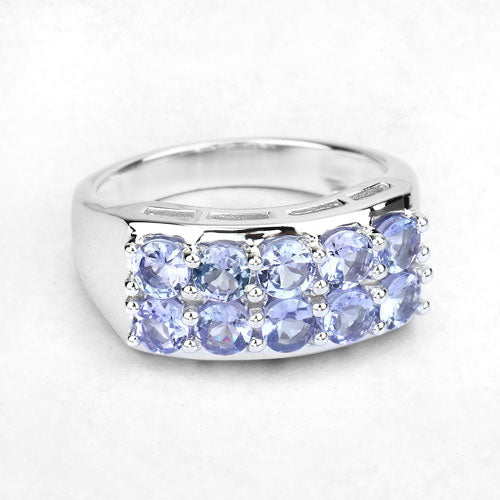 1.90 Carat Genuine Tanzanite .925 Sterling Silver Ring DestGlow