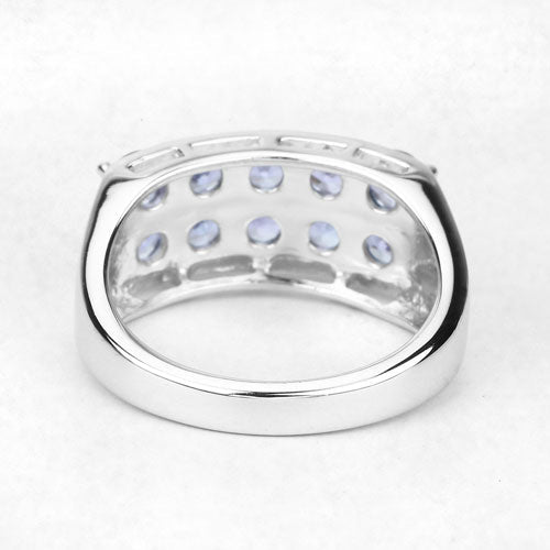1.90 Carat Genuine Tanzanite .925 Sterling Silver Ring DestGlow