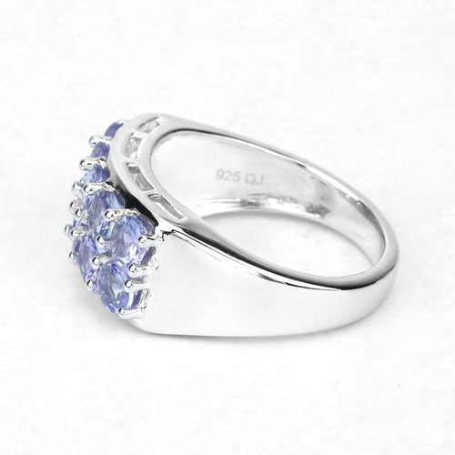 1.90 Carat Genuine Tanzanite .925 Sterling Silver Ring DestGlow