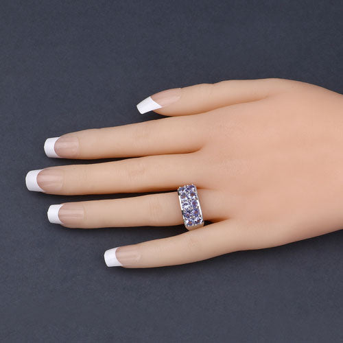 1.90 Carat Genuine Tanzanite .925 Sterling Silver Ring DestGlow