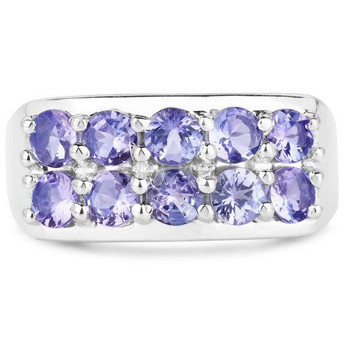 1.90 Carat Genuine Tanzanite .925 Sterling Silver Ring DestGlow