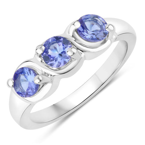 1.05 Carat Genuine Tanzanite .925 Sterling Silver Ring by Bids.com